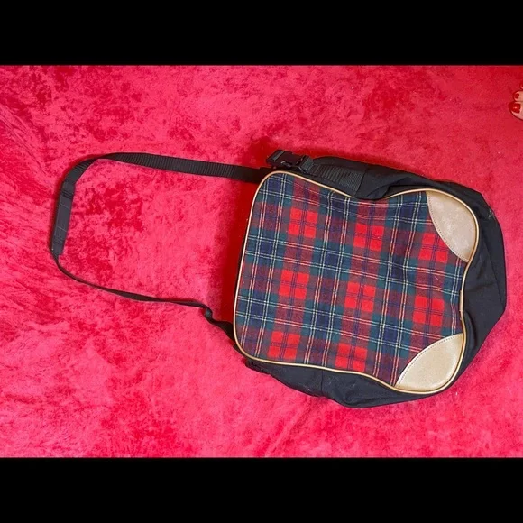 Pendleton red plaid tartan large bag vintage